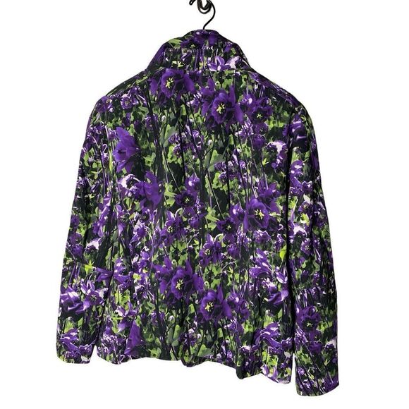 Escada Bigna full zip jacket floral purple women's size 44 NEW NWT - Picture 2 of 9